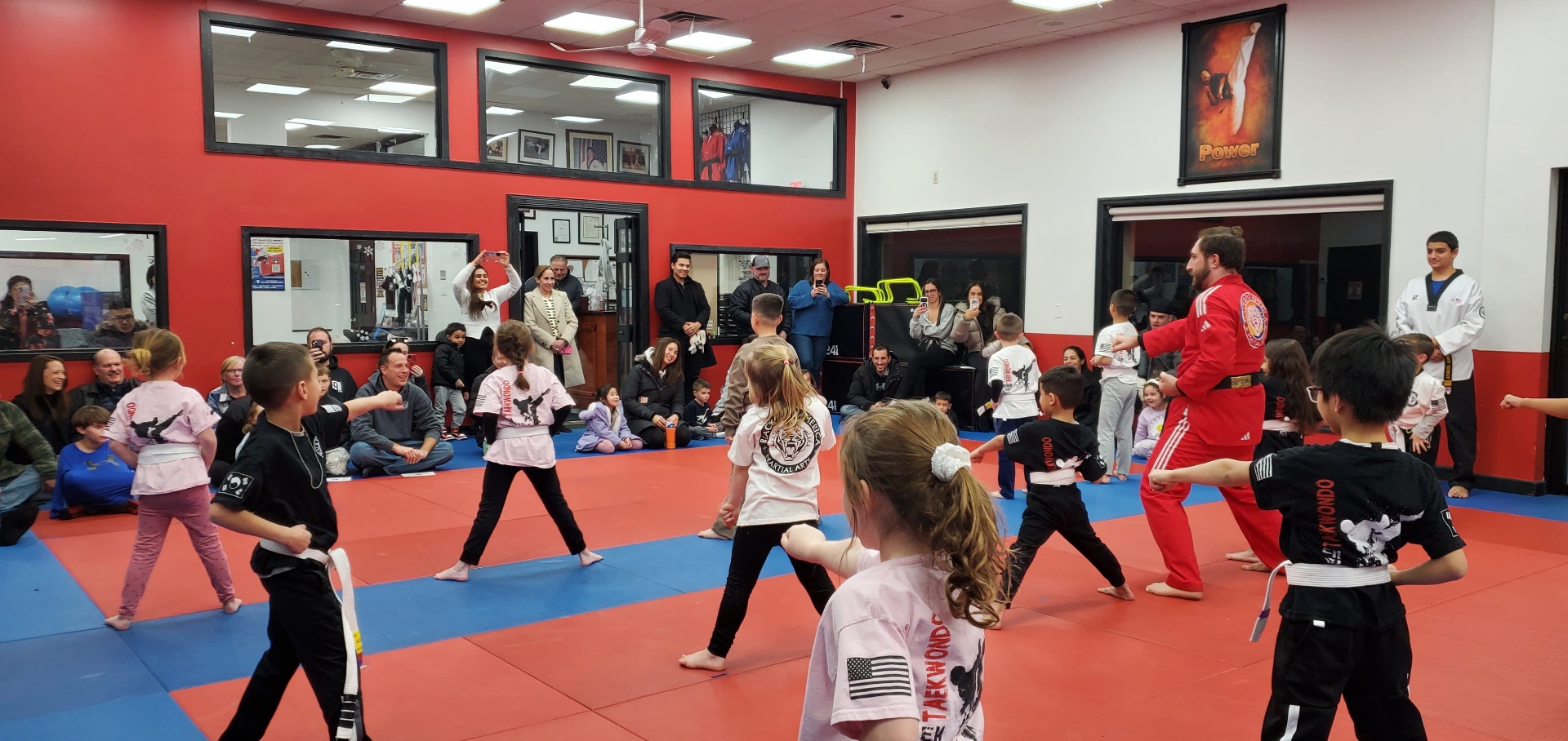 Young students training at Black Belt America Hazlet